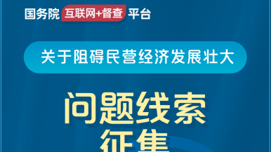 啊…操我视频网站国务院“互联网+督查”平台公开征集阻碍民营经济发展壮大问题线索